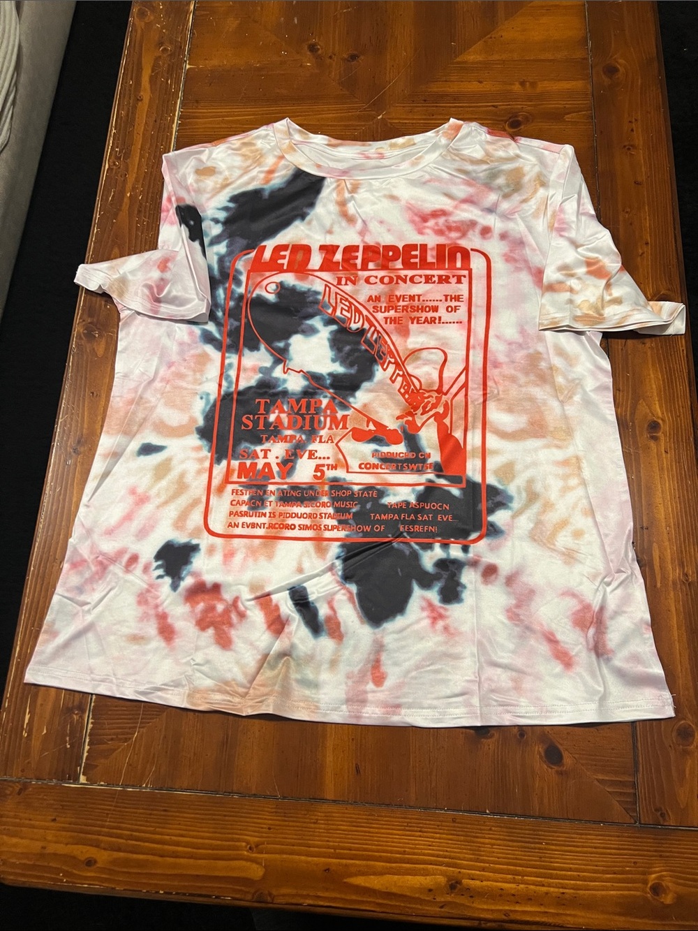 Led Zeppelin Tie-Dye Concert Tee - Red Graphic
